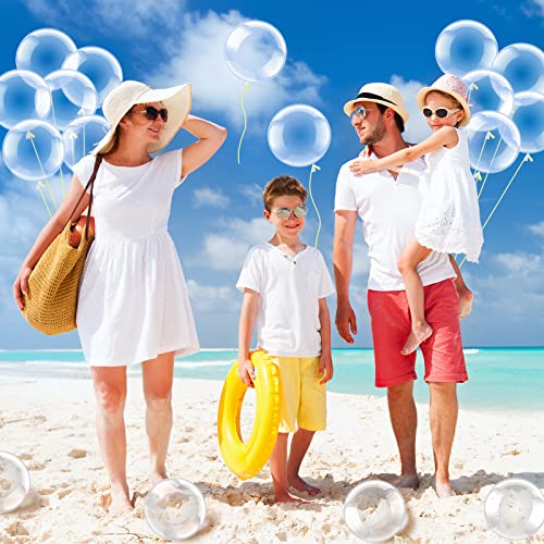 Image of 50 Pcs Clear Bubble Bobo Balloons Burbuja Transparent Clear Balloons for Christmas Wedding Birthday Indoor Outdoor Party Decoration(8 Inch)