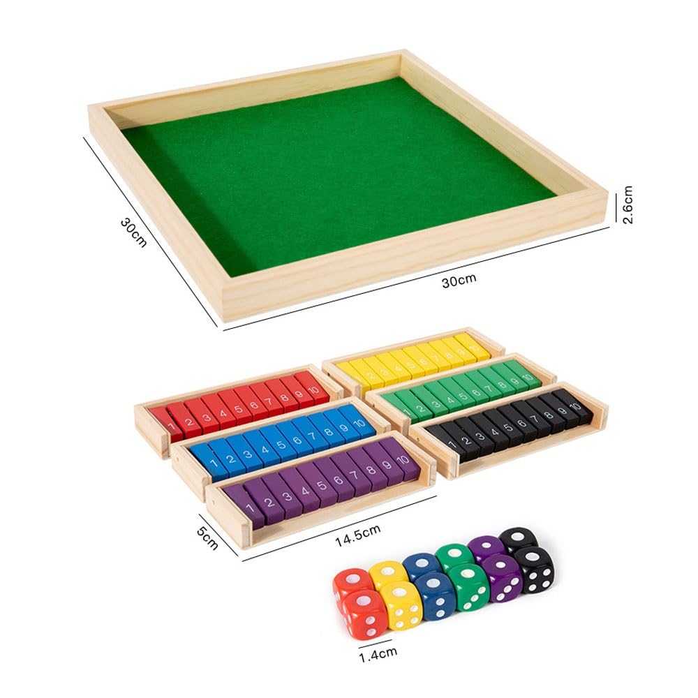 Schach Shut The Box Würfelspiel for Erwachsene, Klassiker aus Holz