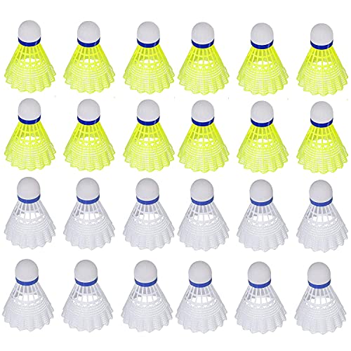 ZZICEN Nylon Badminton Birdie Shuttlecocks Pack of 24, Stable and Sturdy High Speed Badminton Birdies, Training Badminton Shuttlecock for Indoor and Outdoor Sports