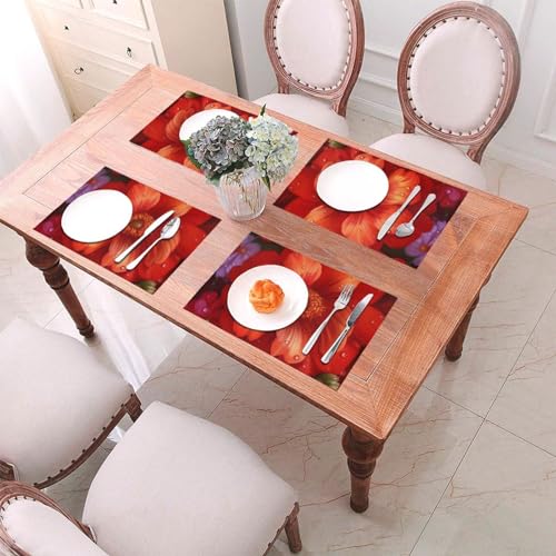 Set de table antidérapant PVC rouge 45x30cm lavable pour table de cuisine - 3