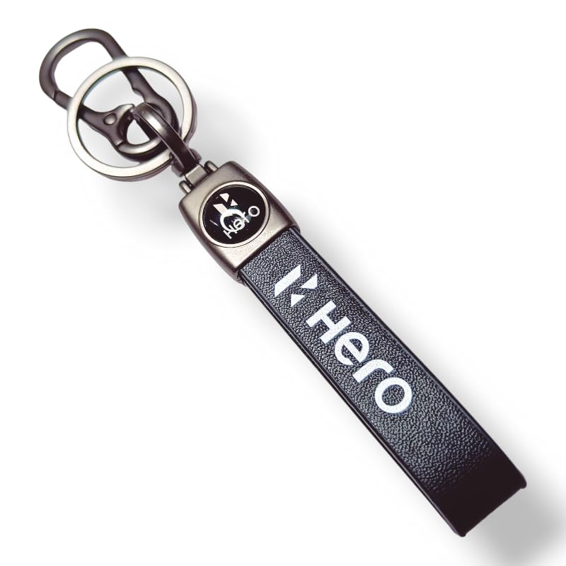 Image of Zuno Leather Keychain for Bike Car Home and Office Keys | Stylish Key Ring for Men and Women | Key Holder for Bags Wallets and Travel Accessories | Ideal Gift for Him Her