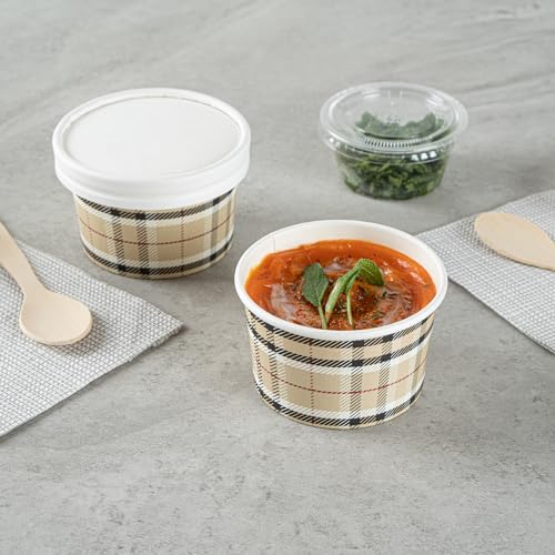 Image of Restaurantware Tan 50 Count To Go Cup Disposable 3 x 3 x 1.8 Inches Paper Mini Cup Grease-Resistant Cup Recyclable Durable Design