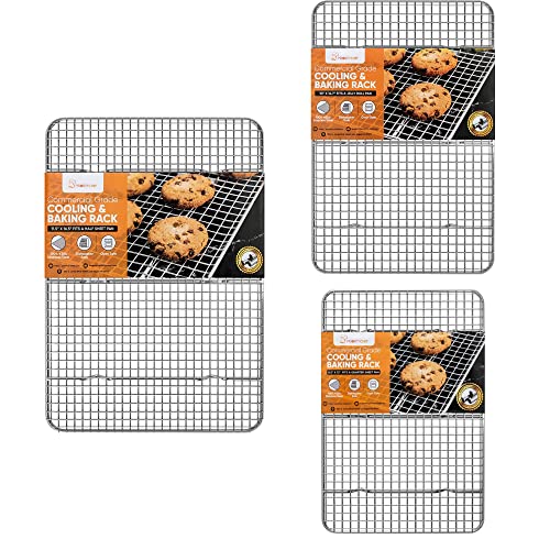 3-Pc Cooling Rack For Cooking And Baking, 8.5" X 12", 10" X 14.7" & 11.5" X 16.5" Bundle #TOP24