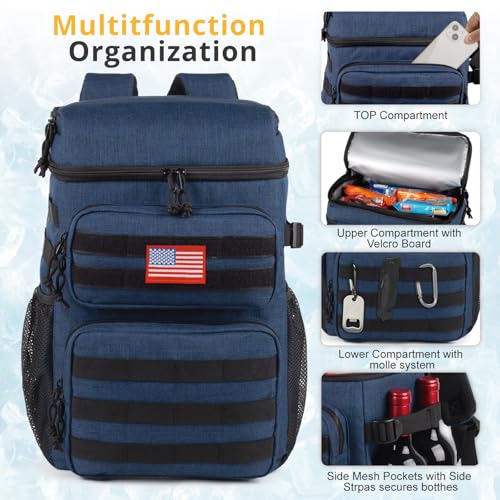 Image of Tactical Backpack Cooler,Soft Lightweight Leakproof Cooler Backpack,Insulated Cooler Bag,Portable Soft Cooler Bag Waterproof for Beach, Travel, Camping, Picnic, Hiking