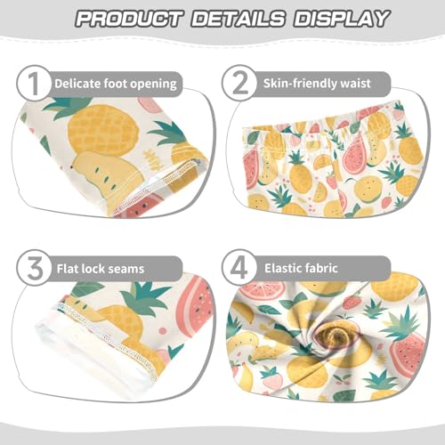 Colourful Tropical Fruits Kids Baby Girls Active Leggings Comfortable Full Length Workout Pants Exercise3