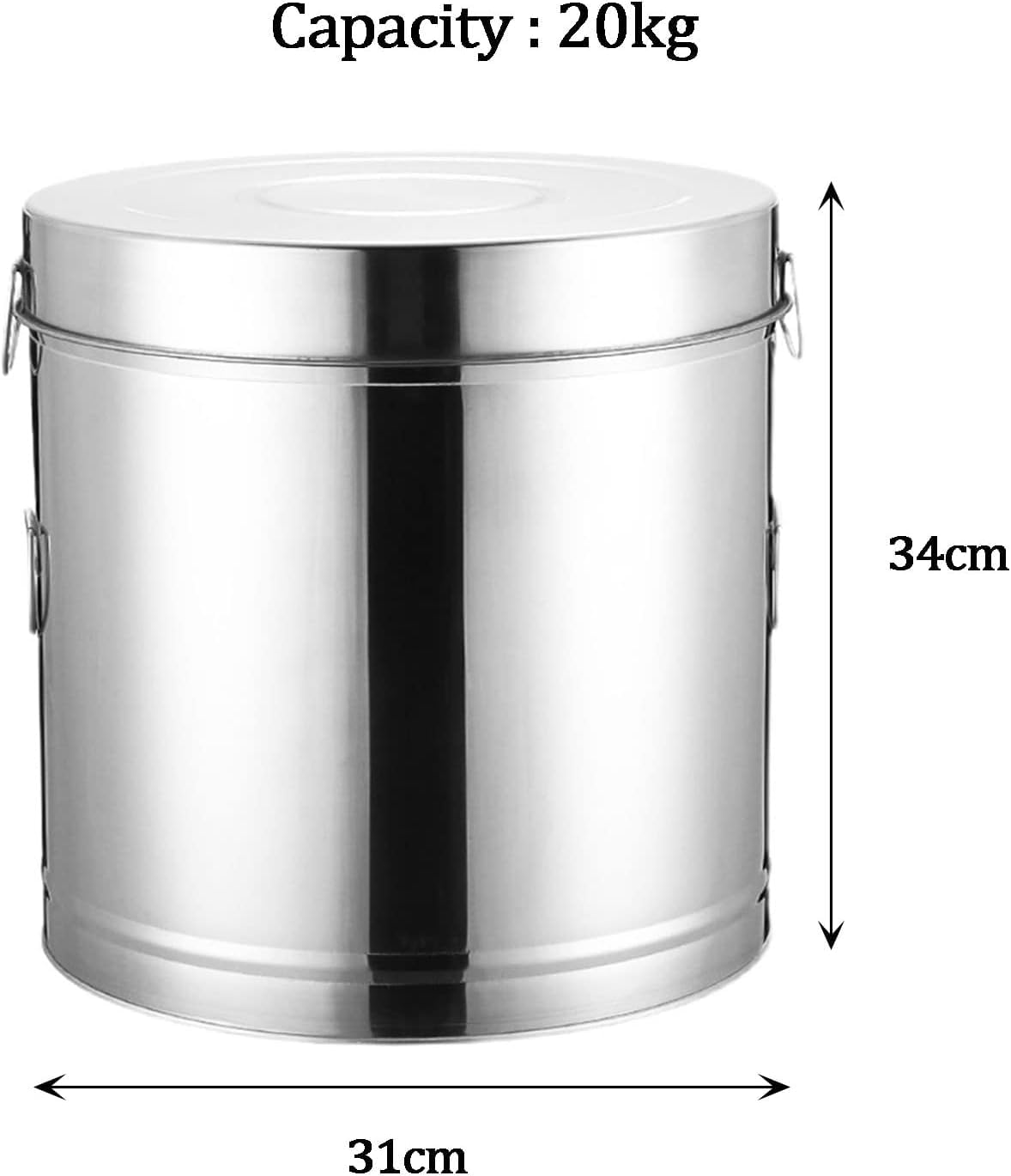 Atight Steel Food Sto Conters 20 kg Mehl, Müsli, Reis, Kanister, feuchtigkeits- und schädlingsfest, Küchengläser für maximale Frische und langlebige Konservierung