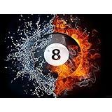 ホットビリヤードインファイヤーウォーター 5D DIY ダイヤモンドペインティングキット 大人用 ダイヤモンドアート ペイントバイナンバーキット ホームウォールデコレーションギフトに最適 12x16インチ