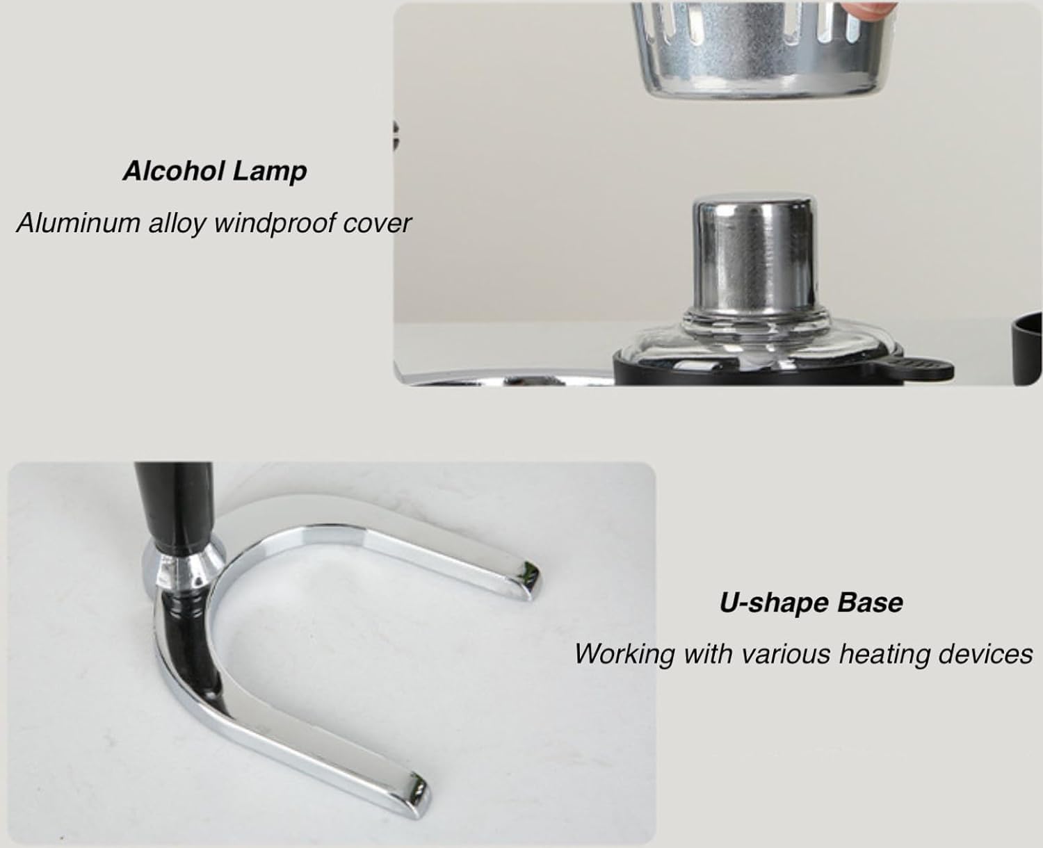 Generic 5-Cup Siphon Coffee Maker, BS Glass Syphon Coffee Pot, Vacuum Coffee Maker, Retro Vintage Siphon Coffee Brewer 600ml Capacity with Stainless Steel Bracket Base, Clear, HWN853