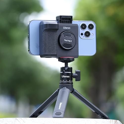 CapGrip II Smartphone Camera Grip Holder w Remote Control Shutter 1/4\" Tripod Mount Phone Clip for iPhone 15 14 13 X Max Pro Samsung Google & Android Phone Selfie Vlog Video Shooting Cold Shoe - CG01 - Thumbnail 6