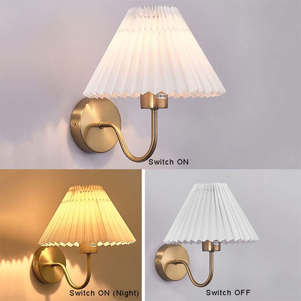 Kinkiet w stylu vintage z białej tkaniny E27, kabel, do sypialni, salonu, lampka nocna, kominek, styl wiejski.