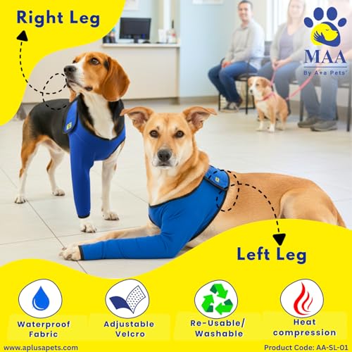 Image of A+a Pets Dog Recovery Sleeves | Abrasion-Resistant, Anti-Lick Protection, Heat Compression Support | Aids in Wound Healing & Post-Surgery Recovery (Size3)
