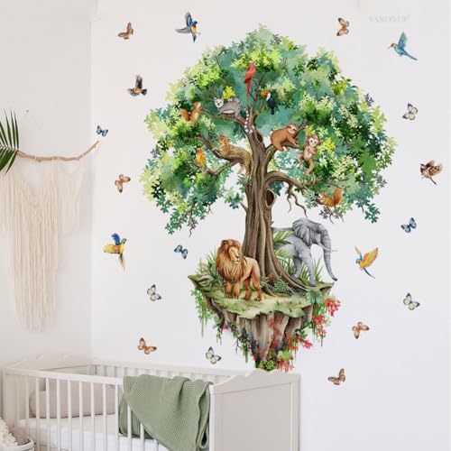 Vinilos decorativos árbol suspendido jungla 51.57x48.03 pulgadas miniatura 4