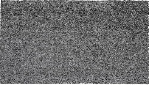 Markotex Paillasson en fibre de coco naturelle, 17 mm, dos antidérapant, pour intérieur et extérieur, tapis racchiafango (gris, 40 x 70)