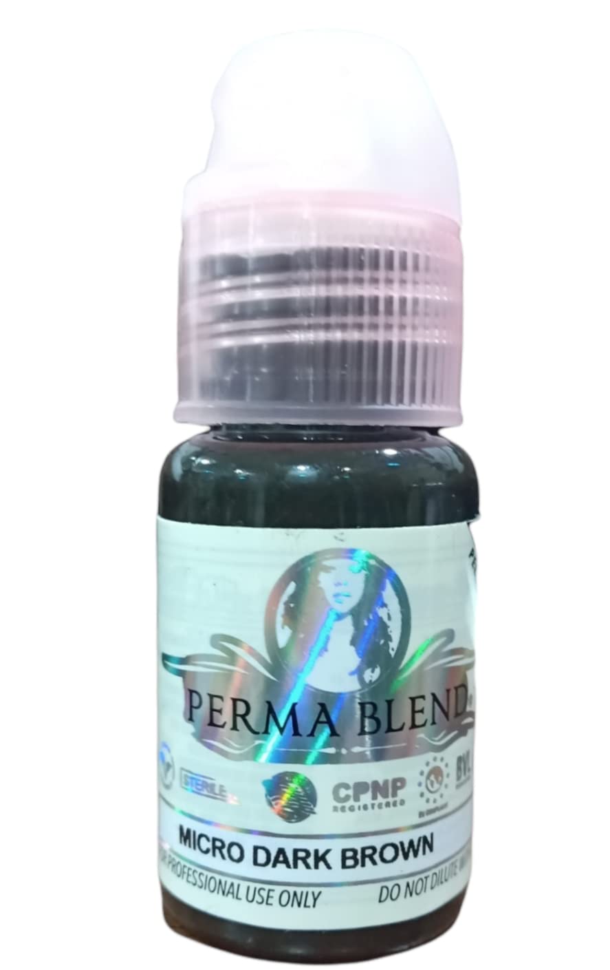 Perma Blend Pigments Professional Lip Color For Permanent Makeup Micro Dark Brown 15ml, Bottle