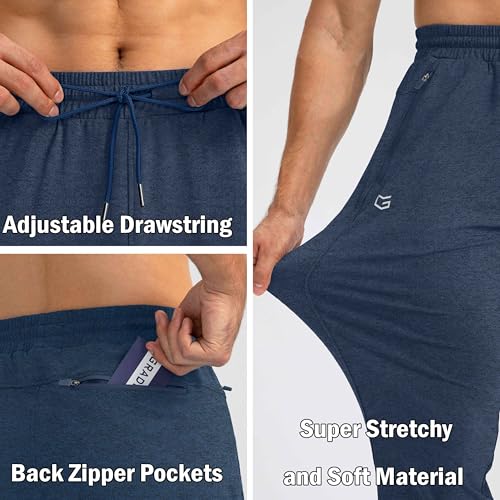 Image of G Gradual Men's Sweatpants with Zipper Pockets Tapered Joggers for Men Athletic Pants for Workout, Jogging, Running