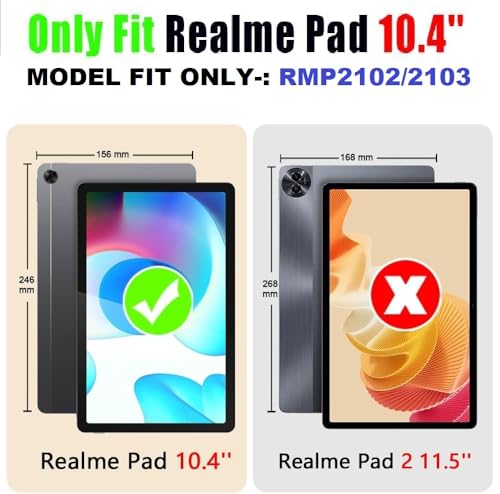 Image of Flip Cover for Realme Pad 10.4 inch Tablet 360 Degree Rotating Stand Case Cover