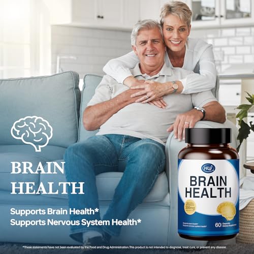 HUJ Brain Health - Brain Supplements for Memory and Focus - Brain & Nervous System Health Support with Bacopa, Phosphatidylserine, Ginkgo Biloba, Rosemary, Walnut Peptide, Nervonic Acid - 60 Capsules - Image 4