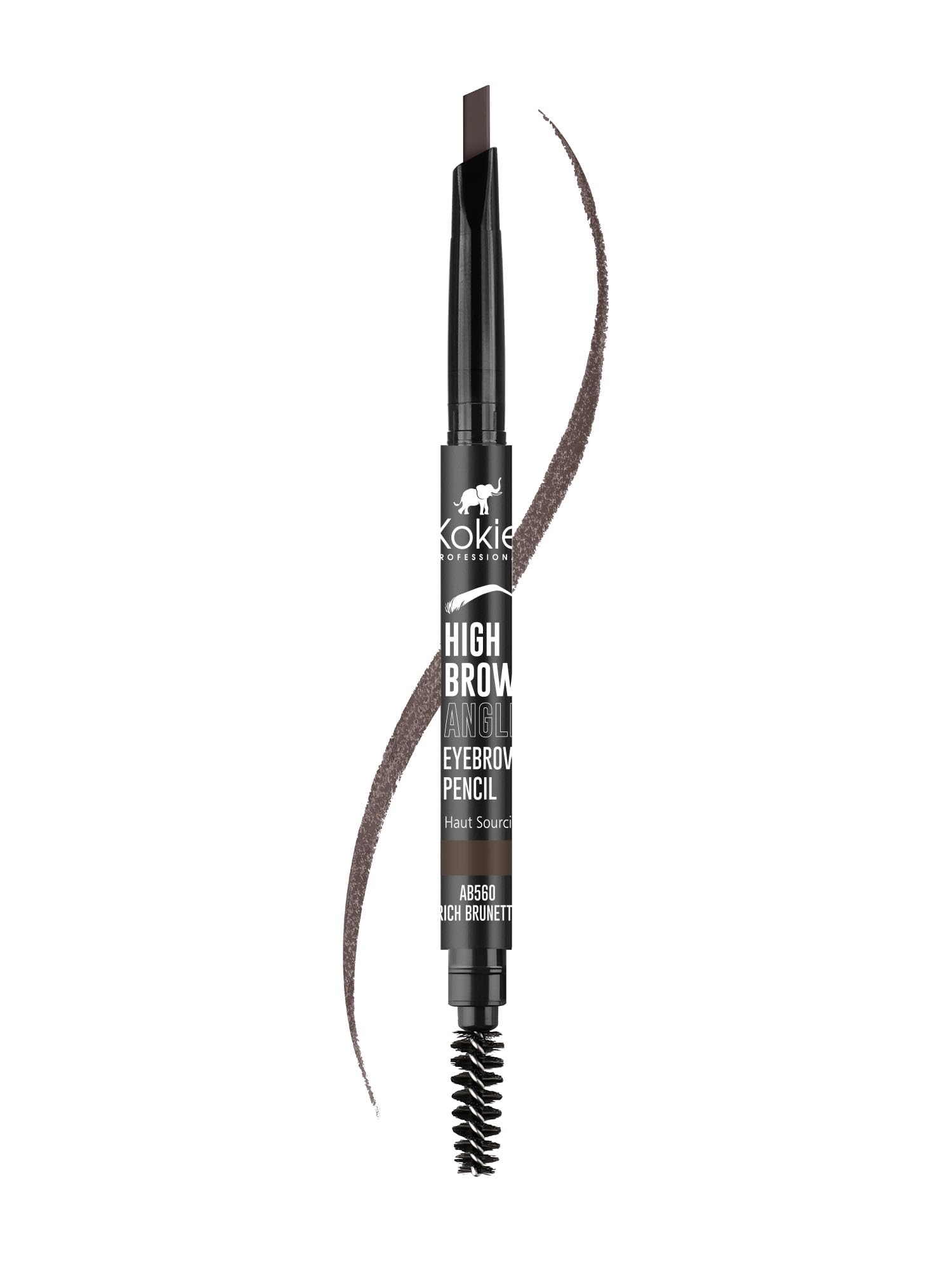 Kokie Cosmetics High Brow Angled Eyebrow Pencil, Rich Brunette, 0.012 Ounce