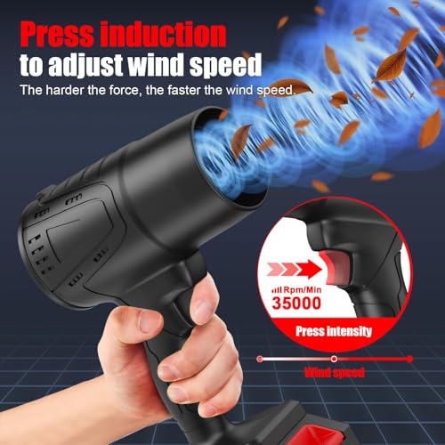 Image of Leaf Blower Cordless with Battery, Turbo Jet Leaf Blower, 21V*2 Pcs Batteries Electric Blower for Patio Cleaning, Lawn Care, Blowing Leaves and Dust