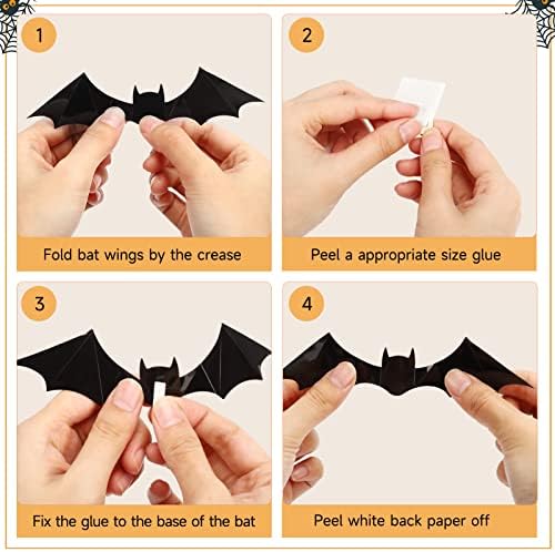 Halloween String Lights, 30 LED 3M/10ft Halloween Lights with 16Pcs Bat Stickers, 8 Modes Battery Operated Remote & Timer Waterproof Indoor/Outdoor Halloween Pumpkin Lights for Halloween Decorations