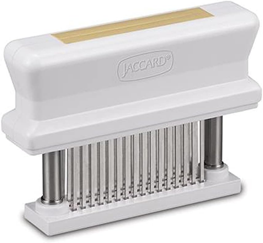 200348T, 48 Blade Durable Meat Tenderizer with Stainless Steel Razor Sharp Needle, Cooking Gadget for Tenderizing Chicken, Beef, Pork, Veal, BBQ, Tan