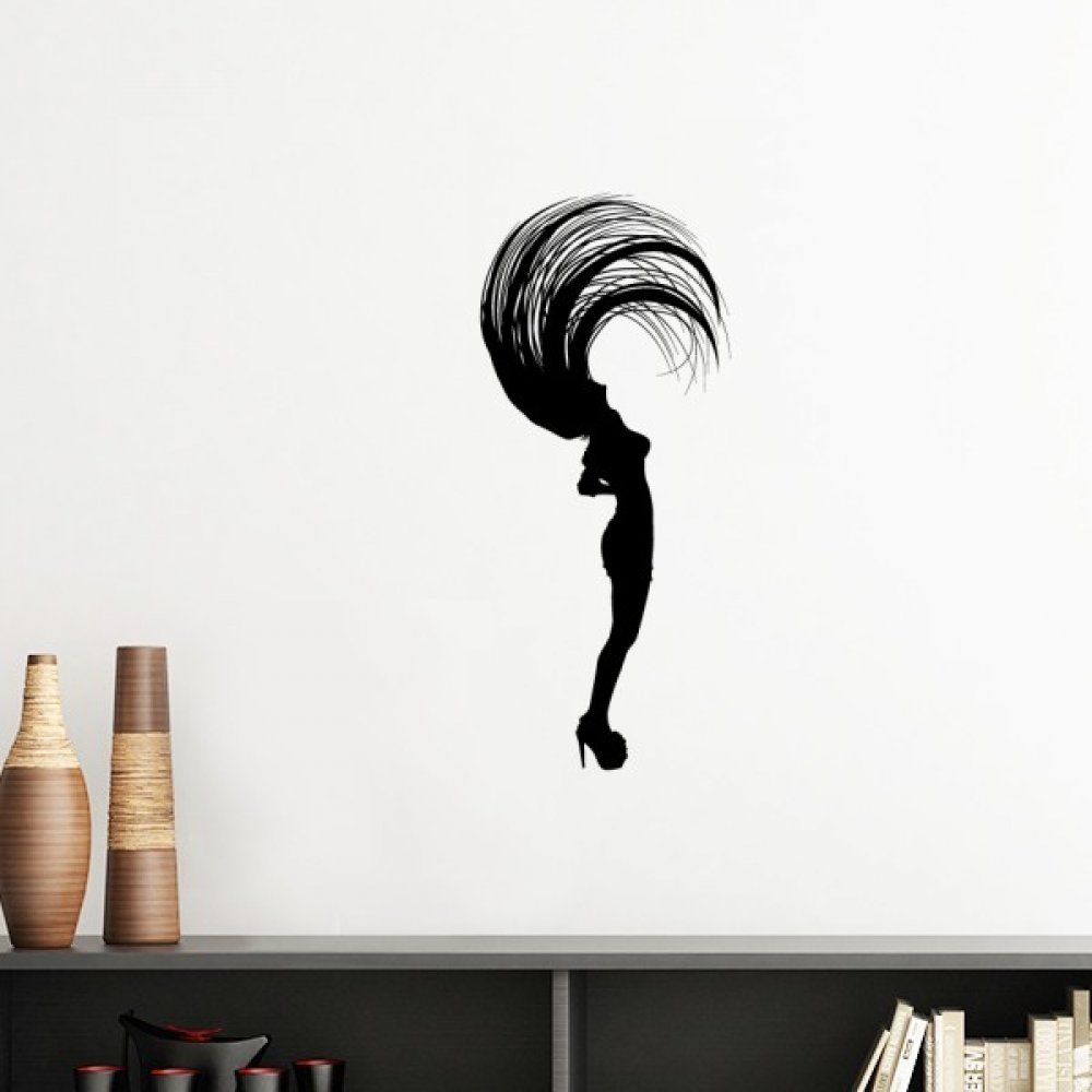 Art Mural Silhouette Saut Sport pour Chambre Adolescent Rouge