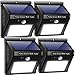 Luz Solar Exterior, 4 Piezas LED Solar Exterior con Sensor de Movimiento,Lámpara Solar Impermeable Luces de Seguridad Inalámbricas Lámpara Solar para a Prueba de Agua para el garaje del Jardín Camino
