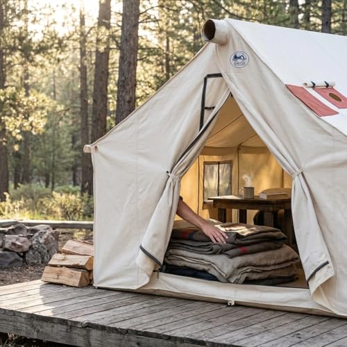 Carpa Davis Tent 14x15 Canvas para Camping y Caza miniatura 5