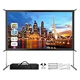 Projector Screen with Stand, Rear Projector Screen 120 inch 4K HD Outdoor/Indoor Portable Projector Screen 16:9 Foldable Movie Screen with Carry Bag for Wedding Presentation Camping Backyard Movie