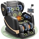 Gegcucey Massagesessel, Ganzkörper-Massagesessel mit Zero-Gravity, 14 Rollen und 8 Komfort-Airbags, Mit Heizfunktion für Taille und Beine Fußmassage, Bluetooth-Player und 2-in-1 Touchscreen (Schwarz)