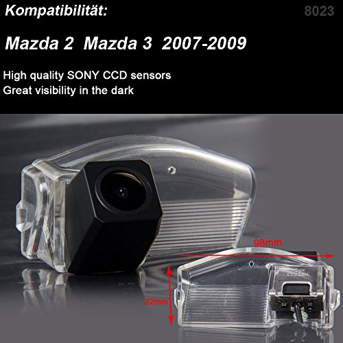 Kalakus Waterproof Backup Camera Color Car Rear View Camera 170 Degree Viewing Angle License Plate with Night Vision for MAZDA 2 - Image 2