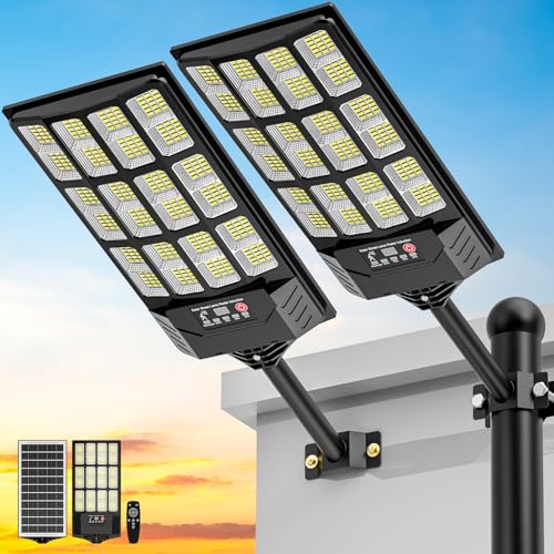 Heisolcool Solar Street Lights Outdoor Waterproof,6500K 320&deg;Wide Angle Solar Flood Light, LED...