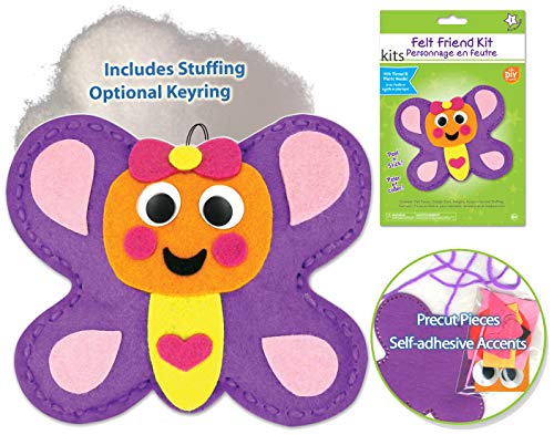 Kids Sewing Kits for Beginners Girls Age 6 First Sewing Kit Butterfly Sewing Kit for Kids Girls Boys Preschool Sewing Kits Projects Animal Sewing Kits for Kids Craft Kits for Kids Sewing Kit (1 Kit)