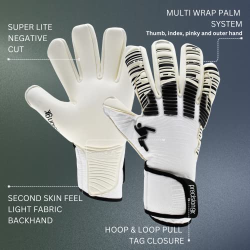 Precision Gk Elite 2.0 Giga Junior Goalkeeper Gloves Size 7 White/Black #TOP2