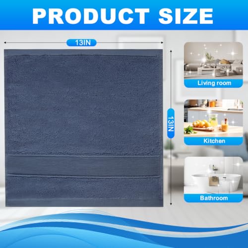 Image of Washcloths Set, 100% Cotton, 3-Pack, 13 x 13 in, 2.5 Oz, Soft & Absorbent