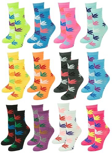 Image of Gelante 12-Pair Women's Crew Socks, Soft Thin Lightweight Breathable Athletic & Casual