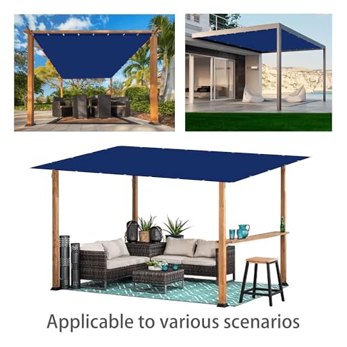 Toldo vela de sombra rectangular resistente al agua azul oscuro 60x200cm para jardín y balcón 3