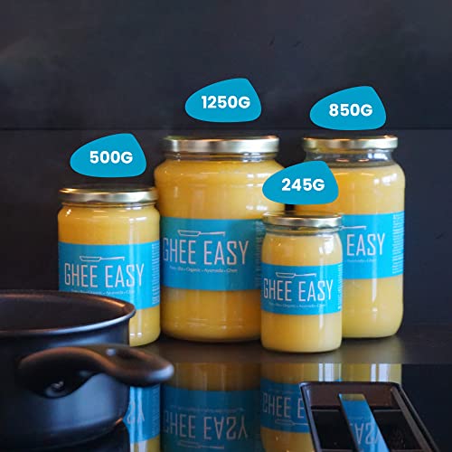 Ghee Easy 500g Bio Ghee - Hochreines Authentisches Ayurveda Ghee, Ohne Zusatzstoffe - Zertifiziert Organisch & Biologisch - Frei von Laktose und Gluten - 100% Europäisch