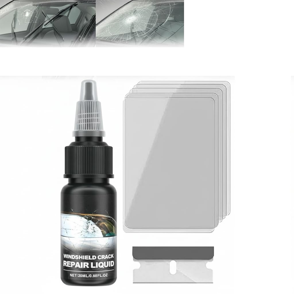 NALACAL Upgrade Windshield Crack Repair Kit, Cracks Gone Glass Repair Kit, Windshield Crack Repair Fluid Window Automotive Windscreen Tool, Car Glass Repair Glue Scratch Chip Cracks Repair Kit (1 Set)