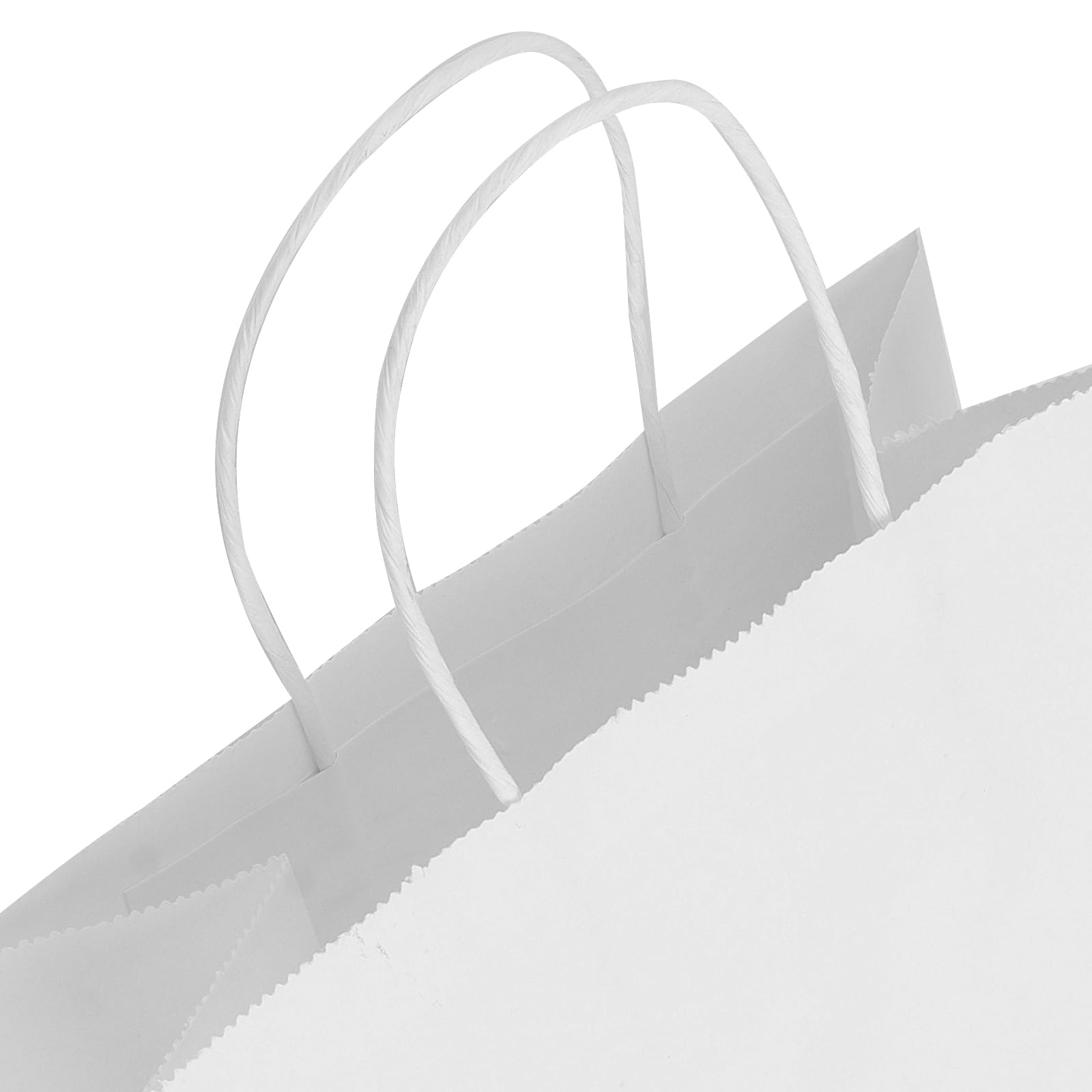 LEXININ Lot de 100 sacs cadeaux en papier blanc de taille moyenne avec poignées torsadées, 21 x 11 x 27 cm, sacs de transport en papier blanc pour courses, vente au détail