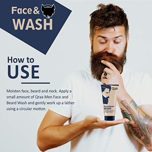 Qraa Men Face and Beard Wash | 2 in 1 Beard & Face Wash | Rosemary & Aloe Vera for Deep Cleansing |100gm X 2 | Refreshes & Soothes | Stimulates Beard Growth | Pack of 2 - Image 4