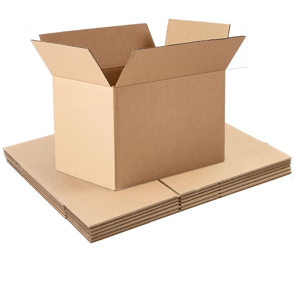 5 Pack Shipping Boxes, Corrugated Cardboard Box for Moving, Mailing, Packing and Storage 30x20x20cm Brown Carton NSS-OP-029