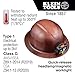 Klein Tools 60447 Hard Hat, Full Brim Class G KONSTRUCT Series Hard Hat with Rechargeable Headlamp, Sweat-Wicking Sweatband, Top Pad, Brown