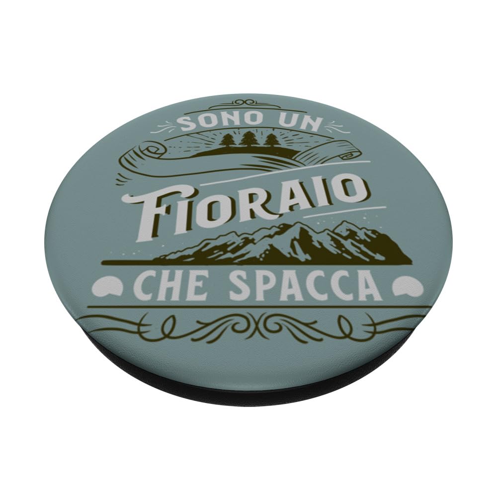 Un Fioraio Che Spacca Uomo Fiorista Regalo Fioraia PopSockets Swappable PopGrip, Black - Image 2