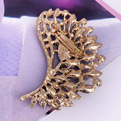 Image of SELOVO Rhinestone Crystal Big Large Brooch Pin Jewerly Accessory Gold Tone