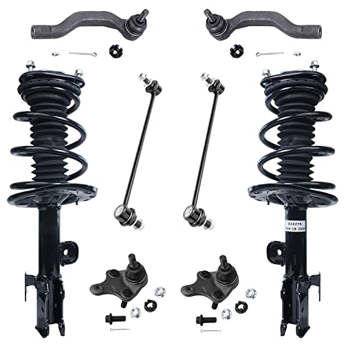 Image of Detroit Axle - 3.5L Front Suspension Kit for 2006-2012 Toyota RAV4 2 Ready Struts w /Coil Spring Assembly 2 Sway Bars 2 Outer Tie Rods 2 Lower Ball Joints 2007 2008 2009 2010 2011 Replacement