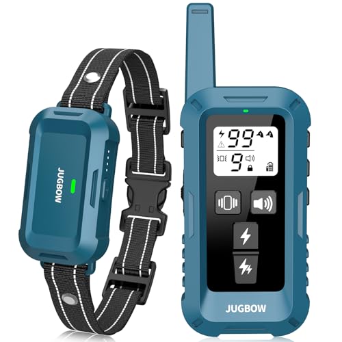 Jugbow Dog Shock Collar - 4200FT Dog Training Collar with Remote, IPX7 Waterproof Electric Collar with 4 Training Modes, Security Lock, Rechargeable e-Collar for Dogs 10-120lbs