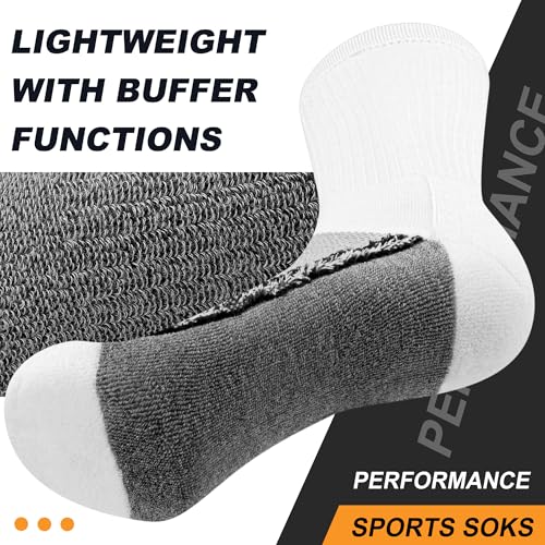 Gonii Men's Athletic Crew Socks，5 Pairs Cushioned Boot Moisture Athletic Socks for Hiking Sports Running Workout4