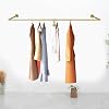 Industrial Pipe Clothing Rack, 47 Inch Wall Mounted Clothes Rack, Heavy Duty Wall Clothes Rack for Closet Storage, Laundry Room, and Retail Display - Gold