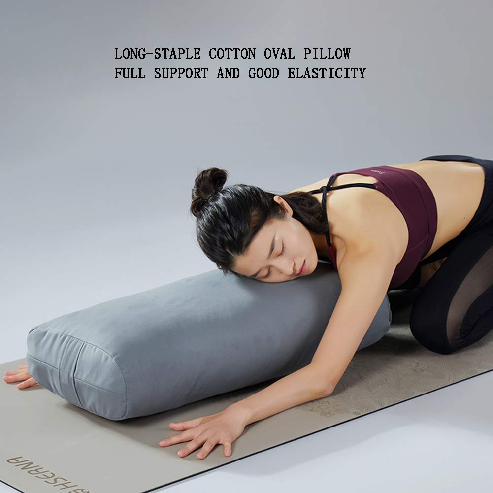 AIZYR Cubierta De Refuerzo, Cojín Elíptico Cuadrado Almohada Lumbar Almohada De Yoga para Principiantes Almohadas De Yoga Largo Montón De Algodón,Purple